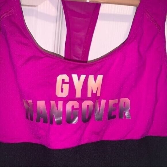 PINK Victoria Secret Hot Pink Gym Yoga Hangover Razor Back Sports Bra Size XS - Picture 3 of 7